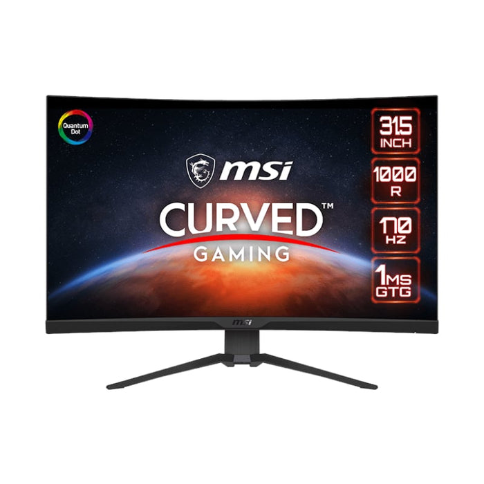 MSI MAG325CQRF QD 31.5" Gaming Monitor 2560 x 1440 (QHD) Rapid VA with Quantum Dot 1 ms 170Hz FreeSync Premium HDR Ready 1000R HDMI DisplayPort Tilt and Height Adjustable-0