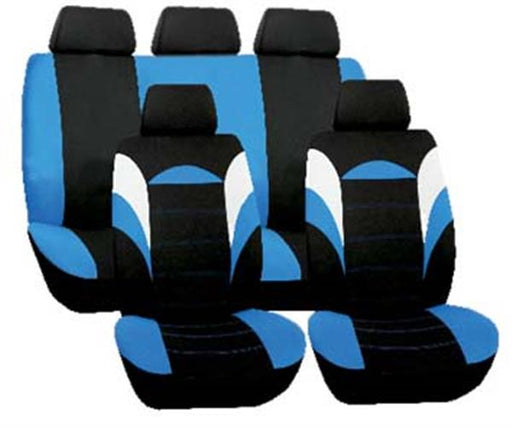Seat Covers 9 Piece Blue Racer