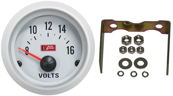 2 Volt Gauge Silver/Silver