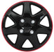 14 Inch Wheel Covers Ice Black/Red Rim
