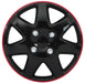 13 Inch Wheel Covers Ice Black/Red Rim