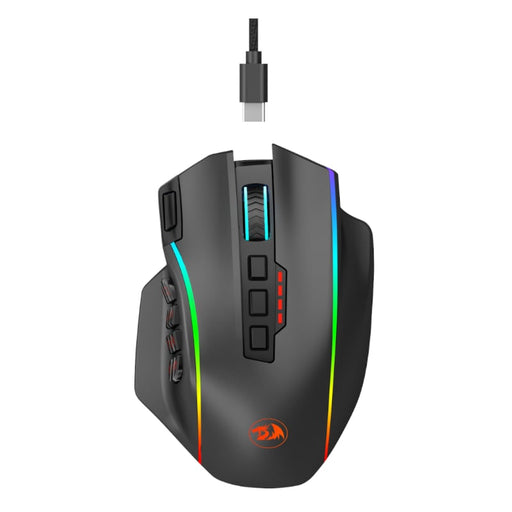 REDRAGON PERDITION PRO 16000DPI RGB Wireless MMO Ergo Gaming Mouse - Black-0