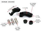 Black CNC Machined Billet Aluminium Mirror Risers / Extenders - 2 x RH M10 Thread