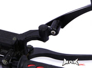 Black CNC Machined Billet Aluminium Mirror Risers / Extenders - 2 x RH M10 Thread