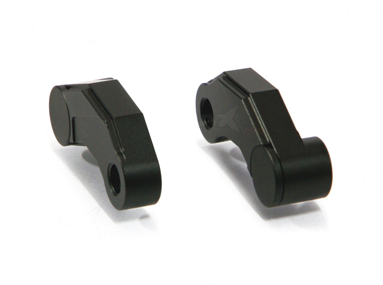 Black CNC Machined Billet Aluminium Mirror Risers / Extenders - 2 x RH M10 Thread
