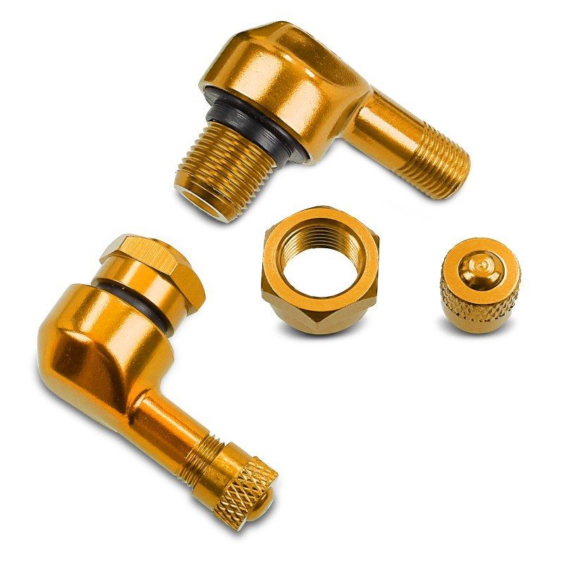 90 Degree Aluminium Valve Black / Gold / Silver