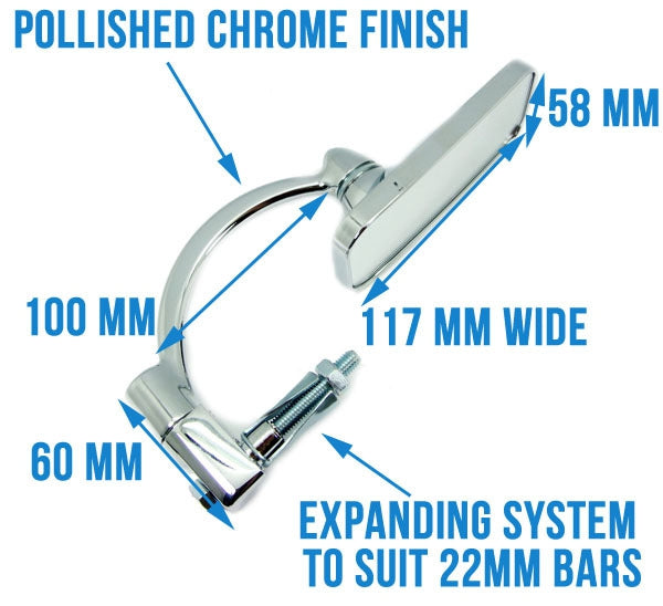 Classic Chrome Bar End Mirror
